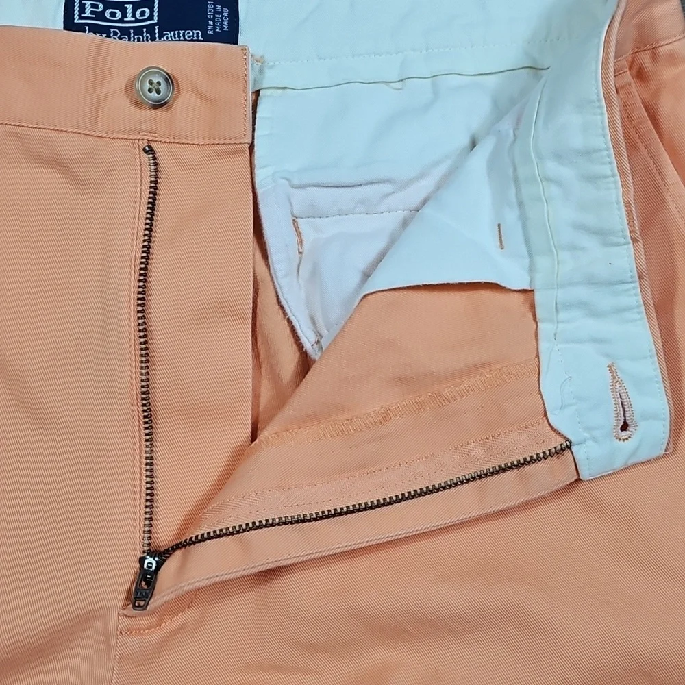 Polo Ralph Lauren 100% Cotton Classic Flat Front Chino Pant Light Orange Peach